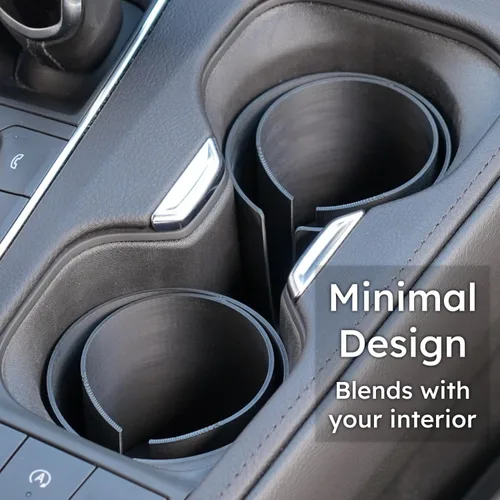 Miniatura 2 de C² Adaptador Inserto Flexible Delgado de Portavasos para Latas de Automóvil (Negro, EE.UU. (x2)) - Fabricado en EE.UU. - Asegura Bebidas Energéticas