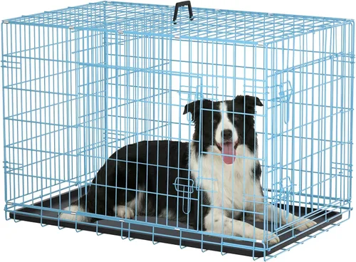 Miniatura 11 de Jaula negra para perros de 42 pulgadas, grande, XXL, plegable para perros grandes, jaulas de alambre de metal, jaula de segregación de animales