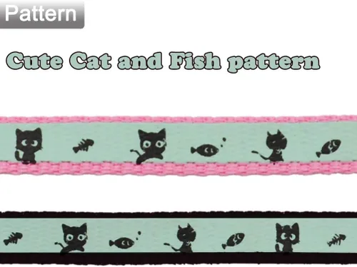 Miniatura 4 de Paquete de 2 collares para gatos que brillan en la oscuridad con campana, collares de seguridad para cachorros con colgante, negro y rosa