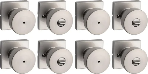 Miniatura 34 de Kwikset Pismo - Pomo de entrada con cerradura y llave, manija segura con llave exterior, entrada principal y dormitorio, negro mate, seguridad
