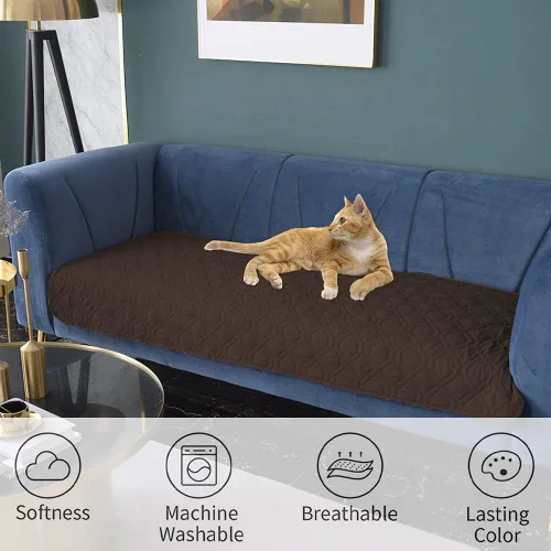 Miniatura 5 de Ameritex Manta Impermeable Reversible Cubierta de Cama para Perros Manta para Mascotas para Muebles Cama Sofá Sillón Chocolate