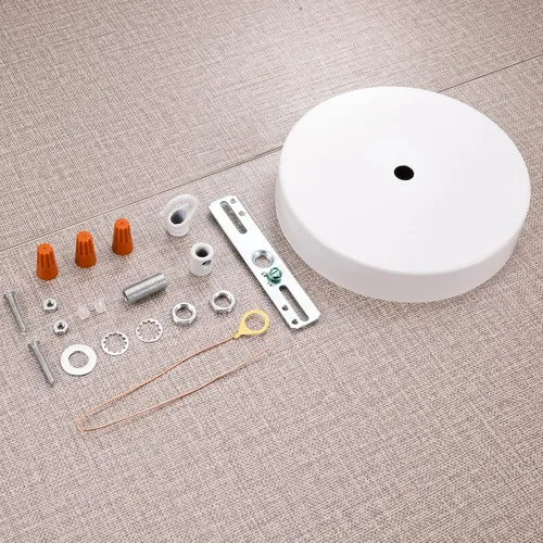 Miniatura 3 de Canomo Dosel de Lámpara de Araña con Agujero Central Blanco de 5 Pulgadas Kit de Dosel de Lámpara Colgante Placa de Luz de Techo con Todos