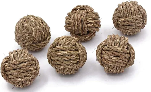 Miniatura 12 de Bolas de cuerda náuticas decorativas – 2 pulgadas – Juego de 8 – Hecho a mano de yute y algodón – para rellenos de cuencos de granja, detalles Yute