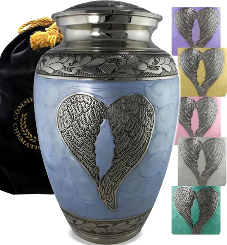 Urna de cremación de ángel azul para cenizas hombre adulto – Urnas de cremación personalizadas para cenizas humanas, urnas decorativas para hombre