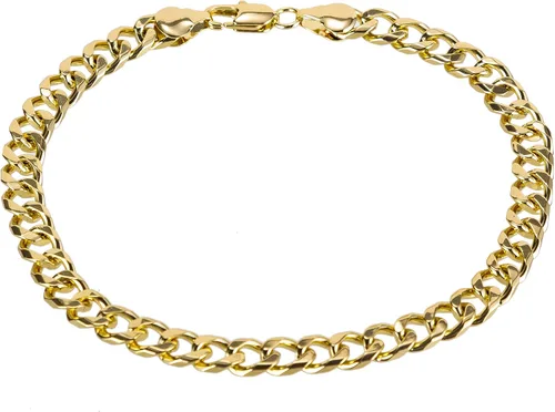 Tobillera de eslabones cubanos de oro para mujeres y hombres, 0.276 in de ancho de oro de 14 quilates, chapado en oro de 18 quilates, chapado en oro