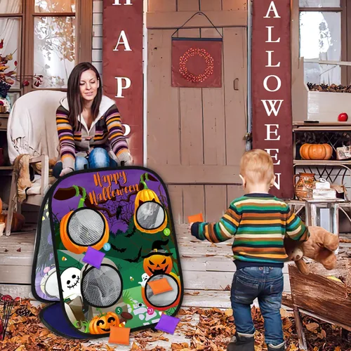 Miniatura 3 de Juegos de Halloween para fiesta de niños, juegos de lanzamiento de bolsas de calabaza fantasma, juegos de fiesta de Halloween, juegos de carnaval
