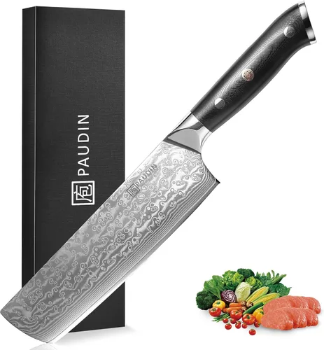 Miniatura 9 de PAUDIN Cuchillo de chef de Damasco, cuchillo de cocina de 8 pulgadas, cuchillo de acero de Damasco de 67 capas, núcleo japonés VG10, cuchillo