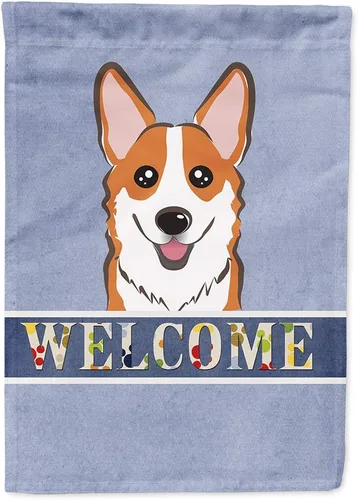 Miniatura 45 de Caroline's Treasures BB1405GF Bandera de jardín de bienvenida de bulldog inglés, Bandera de buzón azul, bandera decorativa para el patio, obra