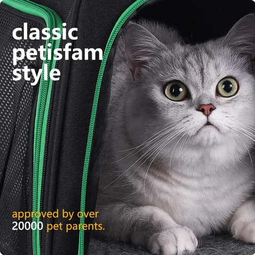 Miniatura 9 de Transportador suave para gatos medianos y perros pequeños con cama acogedora, 3 puertas, entrada superior, aprobado por aerolíneas, a prueba