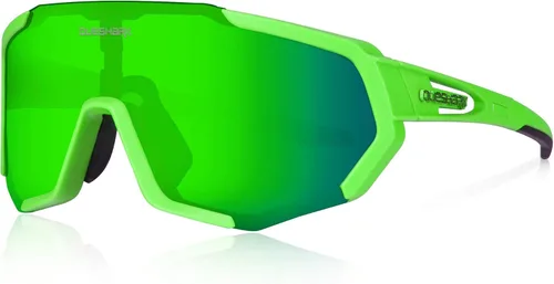 Queshark - Gafas de ciclismo, lentes de sol deportivos para hombres y mujeres, 1 lente polarizada 2 HD, lentes de sol polarizados para ciclismo y