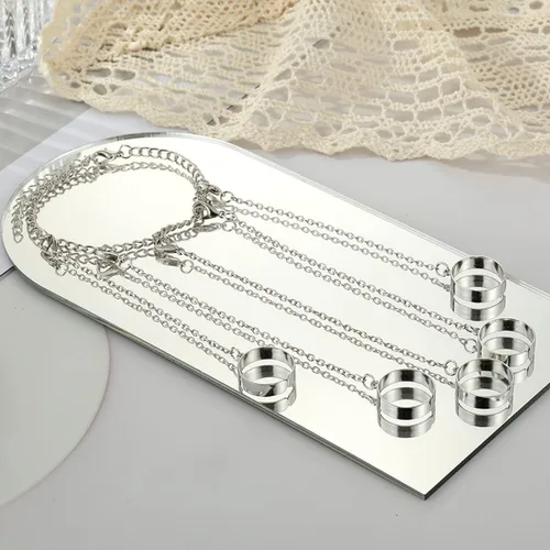 Miniatura 5 de Pulsera de cadena punk para mujer, ajustable, gótico, genial, apilable, arnés de mano, anillos de cadena, pulsera Eboy Egirls Hiphop Rock
