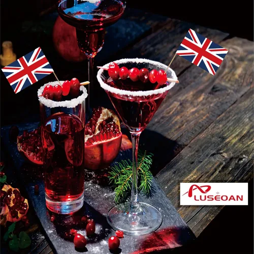 Miniatura 4 de Bandera de palillo de dientes británico del Reino Unido Reino Unido Union Jack National, mini cóctel de frutas, decoración de banderas, 100