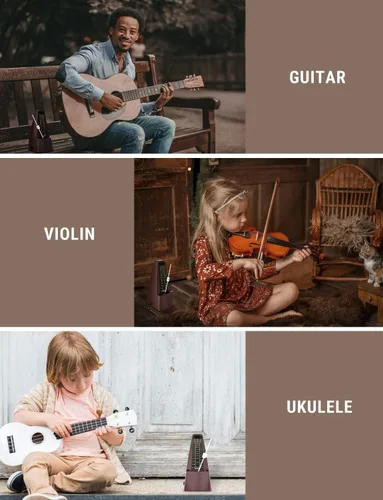 Miniatura 7 de M2 Metrónomo Mecánico para Piano, Guitarra, Bajo, Ukelele, Tambor, Violín, Chelo, Saxofón, Trompeta y Otros Instrumentos Musicales, Rastrea el Tempo