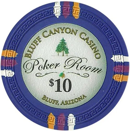Miniatura 6 de Claysmith Gaming Bluff Canyon Poker Chip - Compuesto de arcilla pesada de 0.48 oz, paquete de 50 $10000 naranja