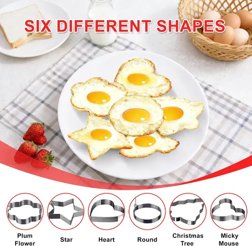 Miniatura 6 de Moldes de huevo moldeador de huevos para hacer panqueques con asa, 6