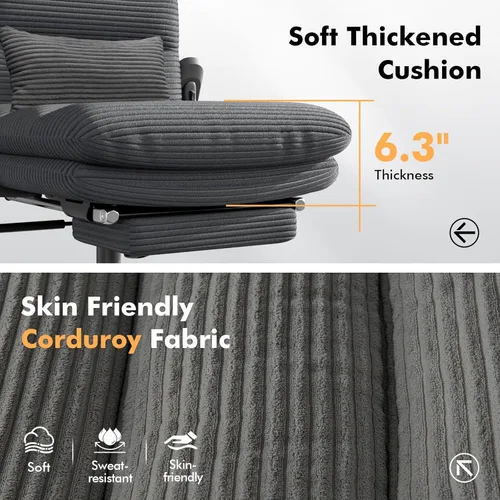 Miniatura 8 de GXJ Silla cruzada con brazos abatibles, silla de oficina ejecutiva con reposapiés, silla de oficina con patas cruzadas G800 Plus, almohada lumbar