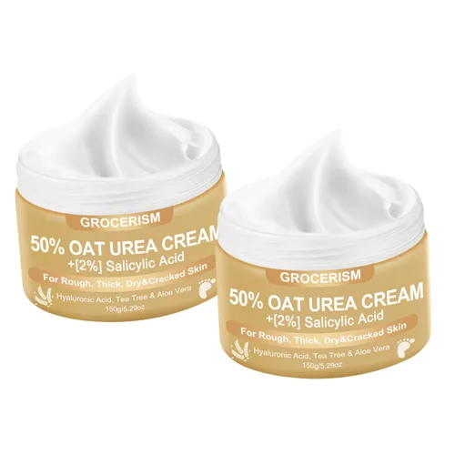 Miniatura 13 de Grocerism Crema de urea 50 por ciento para pies con coco 5.29 onzas Crema para pies y manos de máxima fuerza con 2% de ácido salicílico, árbol
