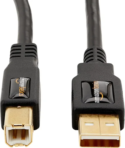 Miniatura 2 de Amazon Basics Cable USB-A a USB-B 2.0 para impresora o disco duro externo con conectores chapados en oro, negro, 10 pies