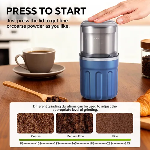 Miniatura 8 de Molinillo de café eléctrico, 28000 rpm, vegetales, semillas, molienda de especias, molienda en húmedo de cocina y molienda en seco 2 en 1, cuenco