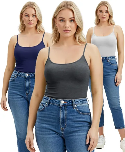 Miniatura 225 de Emmalise Camisola larga casual básica para mujer, con tirantes ajustables, top en capas