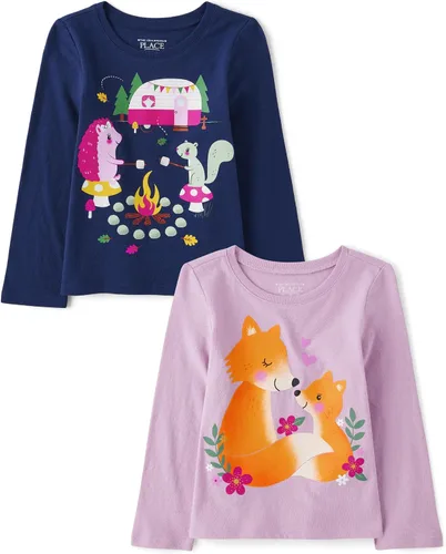 Miniatura 6 de The Children's Place Paquete de 3 camisetas gráficas de manga corta para bebé niña pequeña