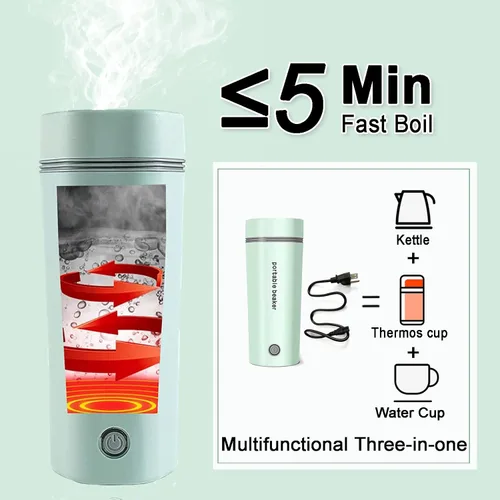 Miniatura 2 de Hervidor eléctrico de viaje, Hervidor eléctrico portátil, Mini caldera de agua caliente, Hervidor de té de viaje pequeño, Agua de ebullición rápida