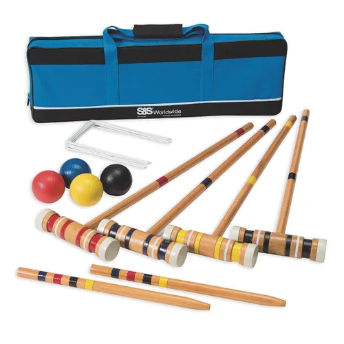 S&S Worldwide Juego de croquet recreativo para 4 jugadores