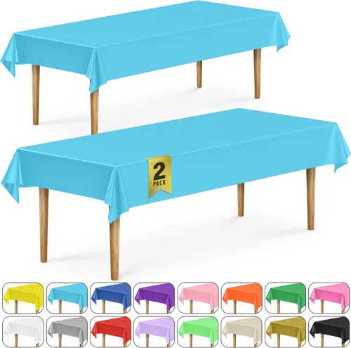 Miniatura 9 de DecorRack 2 Manteles rectangulares de plástico libres de BPA, 54 x 108 pulgadas, mantel de mesa para comedor, mantel rectangular para fiestas