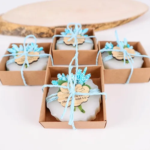 Miniatura 4 de HTF - Paquete de 10 decoraciones de baby shower, regalos de baby shower, mini jabón vegano perfumado hecho a mano, baby shower para niños
