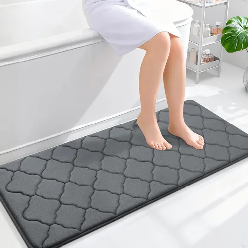 Miniatura 170 de OLANLY Alfombra de Baño de Espuma Viscoelástica de 24 x 16 pulgadas, Ultra Suave y Absorbente, Alfombras de Baño Antideslizantes, Cómodas, Lavables