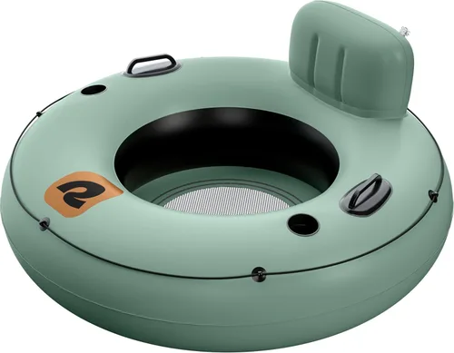 Retrospec Siesta Float - Tubo inflable para río, flotador de agua de alta resistencia con respaldo y portavasos | 300 libras | Kit de reparación |