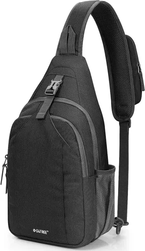 G4Free Bolsa Bandolera con Bloqueo RFID Mochila Bandolera Cruzada Bolsa de Pecho Mochila de Día para Senderismo Viaje (Negro)