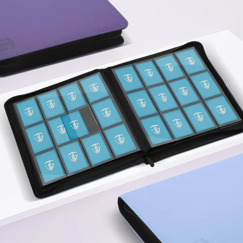 Miniatura 6 de Carpeta con cremallera de 12 bolsillos para 720 tarjetas, bolsillos laterales seguros para carga, carpeta de álbum de tarjetas intercambiables