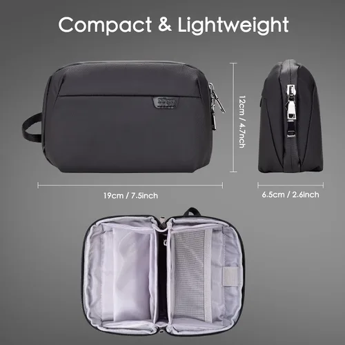 Miniatura 2 de Mini bolsa organizadora de viaje para electrónica, estuche de almacenamiento pequeño para cable/cargador y cables/Tech Essentials (negro-mini)