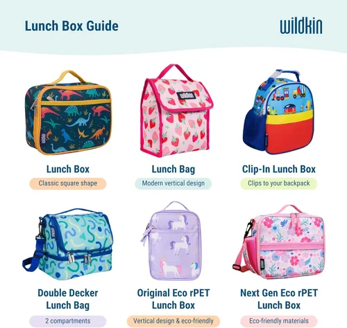 Miniatura 8 de Wildkin Lonchera para niños con aislamiento – Duradera y reutilizable para la escuela y los viajes - Tiernos dinosaurios