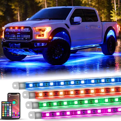 Miniatura 15 de Nilight 4 Piezas Tiras de Luces de Acento de Neón Underglow de Aluminio 396 LEDs Color de Ensueño Asistencia de Puerta Función Activa de Sonido