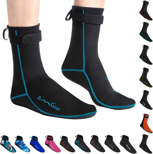 Miniatura 13 de Calcetines de agua de neopreno, calcetines de playa tipo botines de 0.118 pulgadas, con costuras invisibles antideslizantes para traje de neopreno