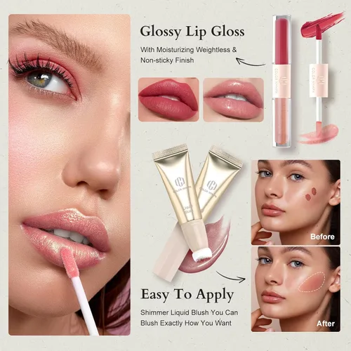 Miniatura 4 de Color Nymph Juego de maquillaje para mujeres, adolescentes y niñas con bolsa de kits de maquillaje para viajes, incluye paleta de sombra de ojos