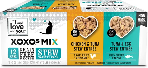 Miniatura 9 de I and Love and You XOXOs - Alimento húmedo para gatos, pescado blanco + paté de atún, sin granos, sin relleno, paquete de 24 latas de 3 onzas