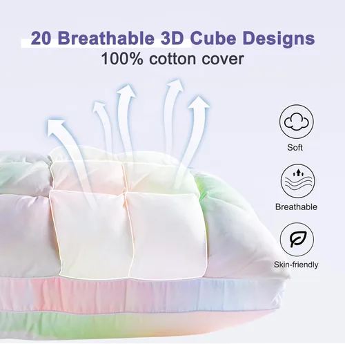 Miniatura 3 de YOUR MOON - Almohadas suaves para dormir, almohadas de soporte para la cama, almohada alternativa de plumón esponjosa, almohadas de gel de lujo