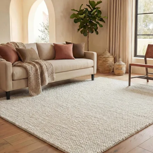 Miniatura 36 de SAFAVIEH Natura Collection - Alfombra decorativa, 2 x 3 pies, color beige, mezcla de lana hecha a mano, diseño texturizado, ideal para pasillo