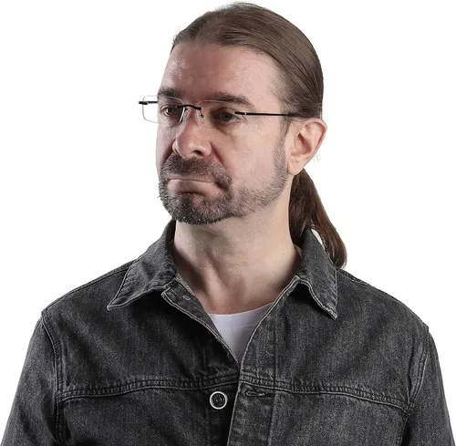 Miniatura 6 de HIYANJN Gafas de lectura sin marco con bloqueo de luz azul, lector de computadora sin montura para hombres