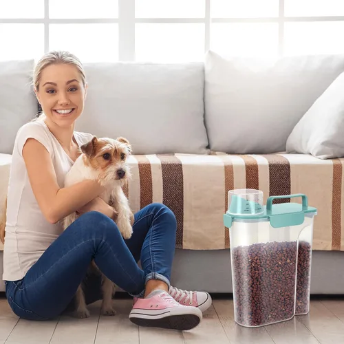 Miniatura 8 de LEAWALK Recipiente hermético de almacenamiento de alimentos para perros y gatos de 5 libras con boquilla grande mejorada, sin BPA, recipientes