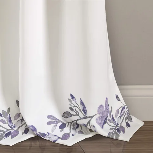 Miniatura 4 de Lush Decor Tanisha - Cortinas para oscurecer la habitación, diseño floral de vid impreso, juego de paneles de ventana (par), 52 pulgadas de ancho x