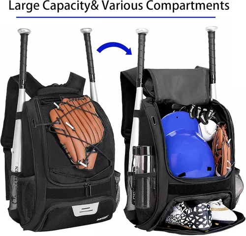 Miniatura 3 de DAFISKY, Mochila para Bolsón de Béisbol y Sóftbol - Mochila para Equipo de Bate de Béisbol, Sóftbol y Bola T para Jóvenes y Adultos con Soportes