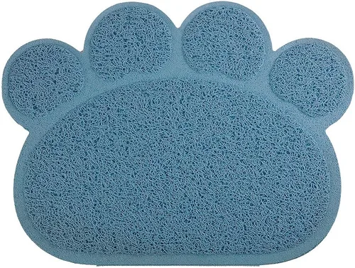DM Tapete para caja de arena para gatos en forma de pata, 10 colores disponibles, 15.75 x 11.75 pulgadas (Ártico)