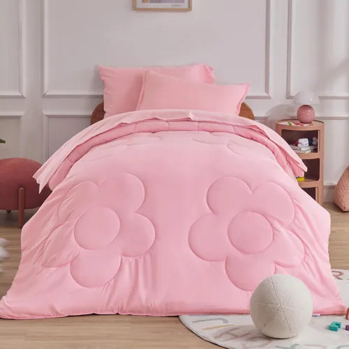 Miniatura 2 de Juego de ropa de cama SLEEP ZONE para niños, tamaño individual, rosado - Juego súper lindo y suave de 5 piezas para niñas, con edredón, sábana