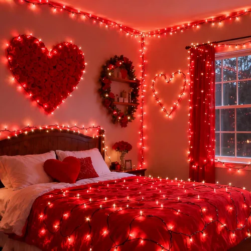 Miniatura 2 de Brizled - Luces inteligentes para árbol de Navidad, 20 metros / 66 pies, 200 luces LED que cambian de color, control por aplicación y voz, Rojo