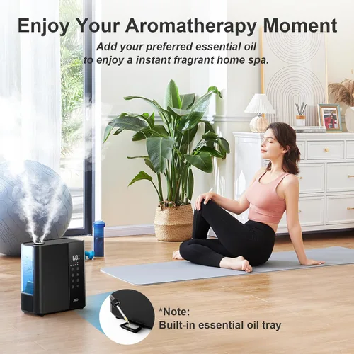 Miniatura 9 de JRD Humidificadores de niebla cálida y fría para dormitorio, 5 L, humidificador de aire ultrasónico silencioso, alivio rápido de los síntomas