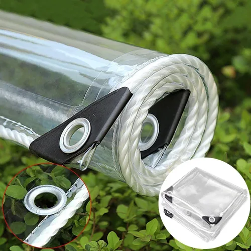 Miniatura 2 de Lona de PVC transparente, resistente al agua, con ojales (3.3 x 4.9 pies (3.3 x 4.9 ft))